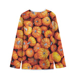 Pumpkin Print Long Sleeve Short Coat