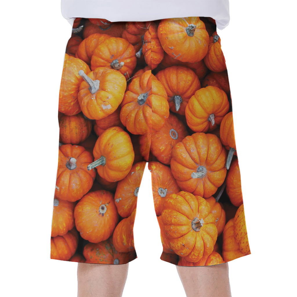 Pumpkin Print Men's Beach Shorts
