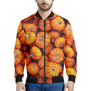 Pumpkin Print Men's Bomber Jacket