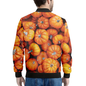 Pumpkin Print Men's Bomber Jacket