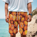 Pumpkin Print Men's Cargo Shorts