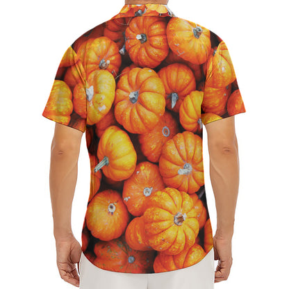 Pumpkin Print Men's Deep V-Neck Shirt
