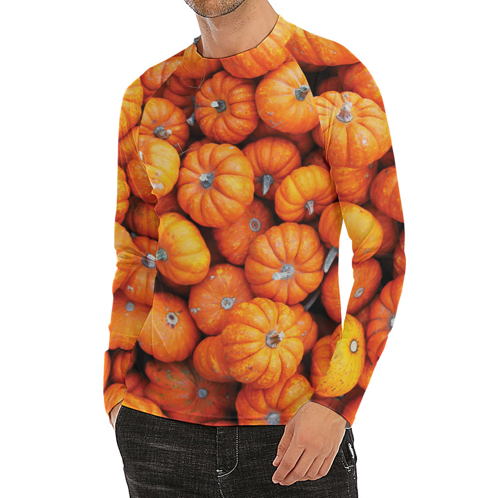 Pumpkin Print Men's Long Sleeve Rash Guard