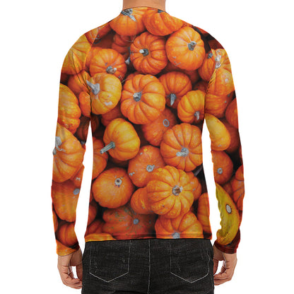 Pumpkin Print Men's Long Sleeve Rash Guard