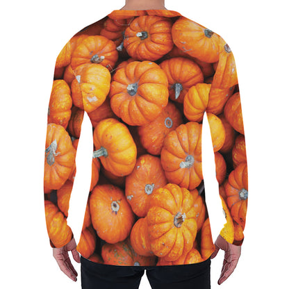 Pumpkin Print Men's Long Sleeve T-Shirt