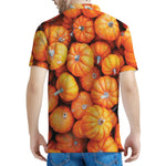 Pumpkin Print Men's Polo Shirt