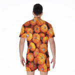 Pumpkin Print Men's Rompers