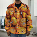 Pumpkin Print Men's Shirt Jacket