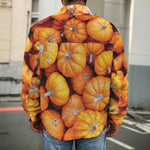 Pumpkin Print Men's Shirt Jacket