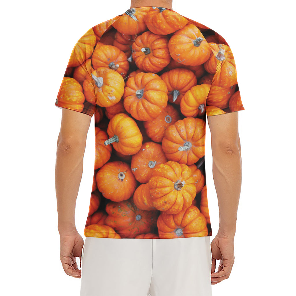 Pumpkin Print Men's Short Sleeve Rash Guard