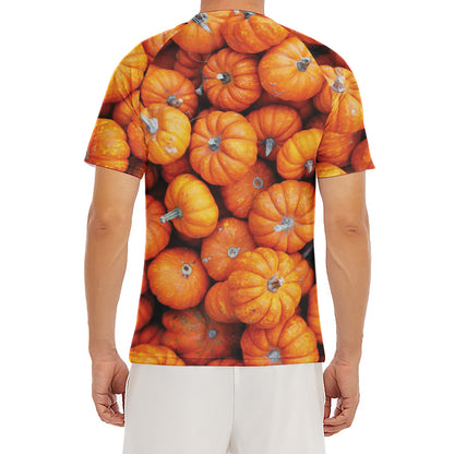 Pumpkin Print Men's Short Sleeve Rash Guard