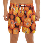 Pumpkin Print Men's Split Running Shorts