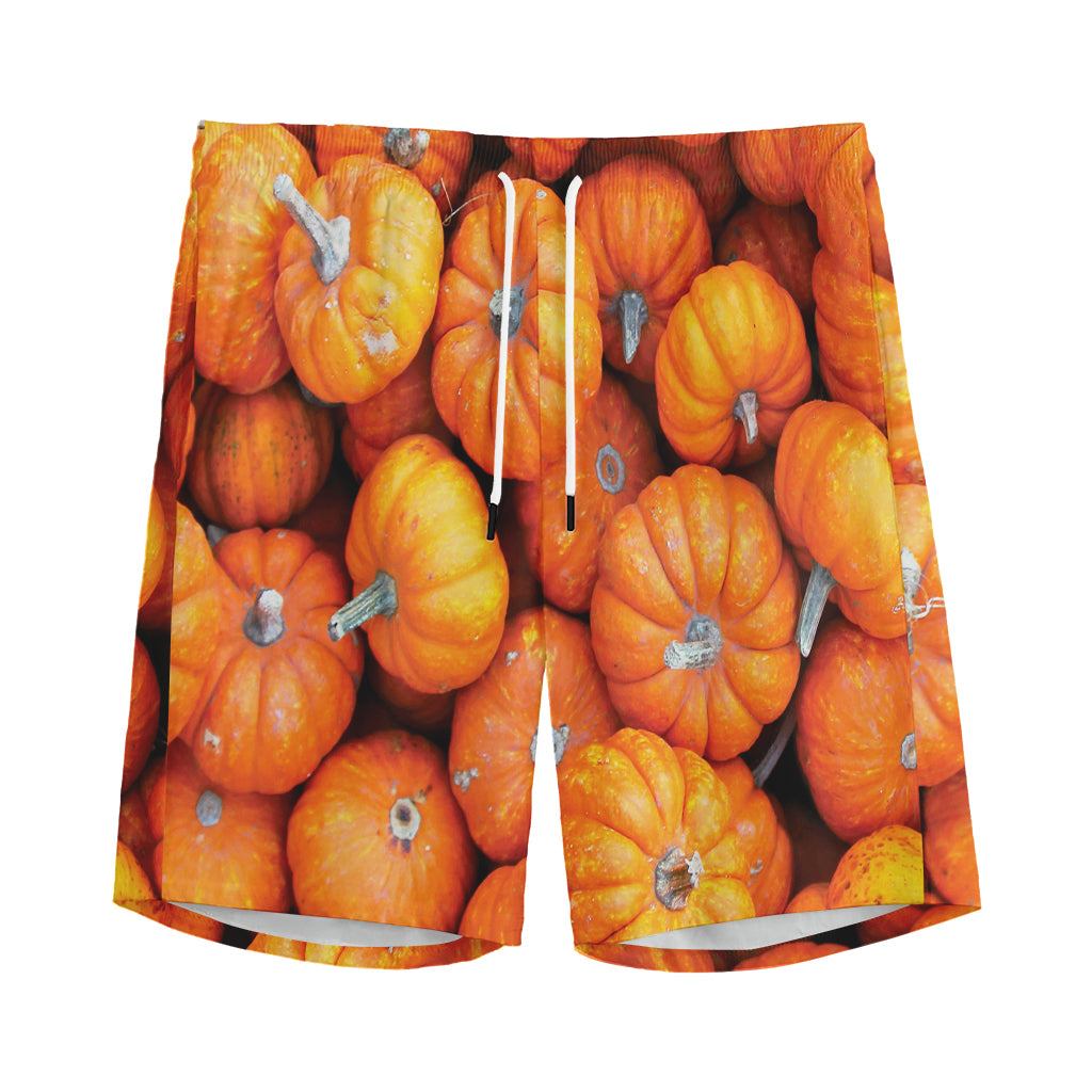 Pumpkin Print Men's Sports Shorts