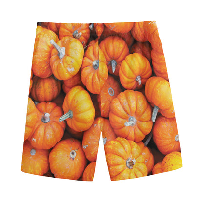Pumpkin Print Men's Sports Shorts