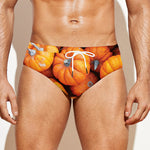 Pumpkin Print Men's Swim Briefs
