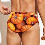 Pumpkin Print Men's Swim Briefs