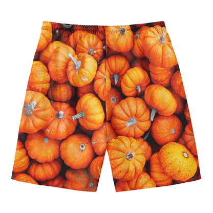 Pumpkin Print Men's Swim Trunks