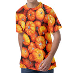 Pumpkin Print Men's Velvet T-Shirt