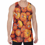 Pumpkin Print Men's Velvet Tank Top