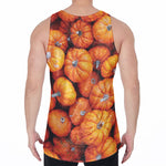 Pumpkin Print Men's Velvet Tank Top