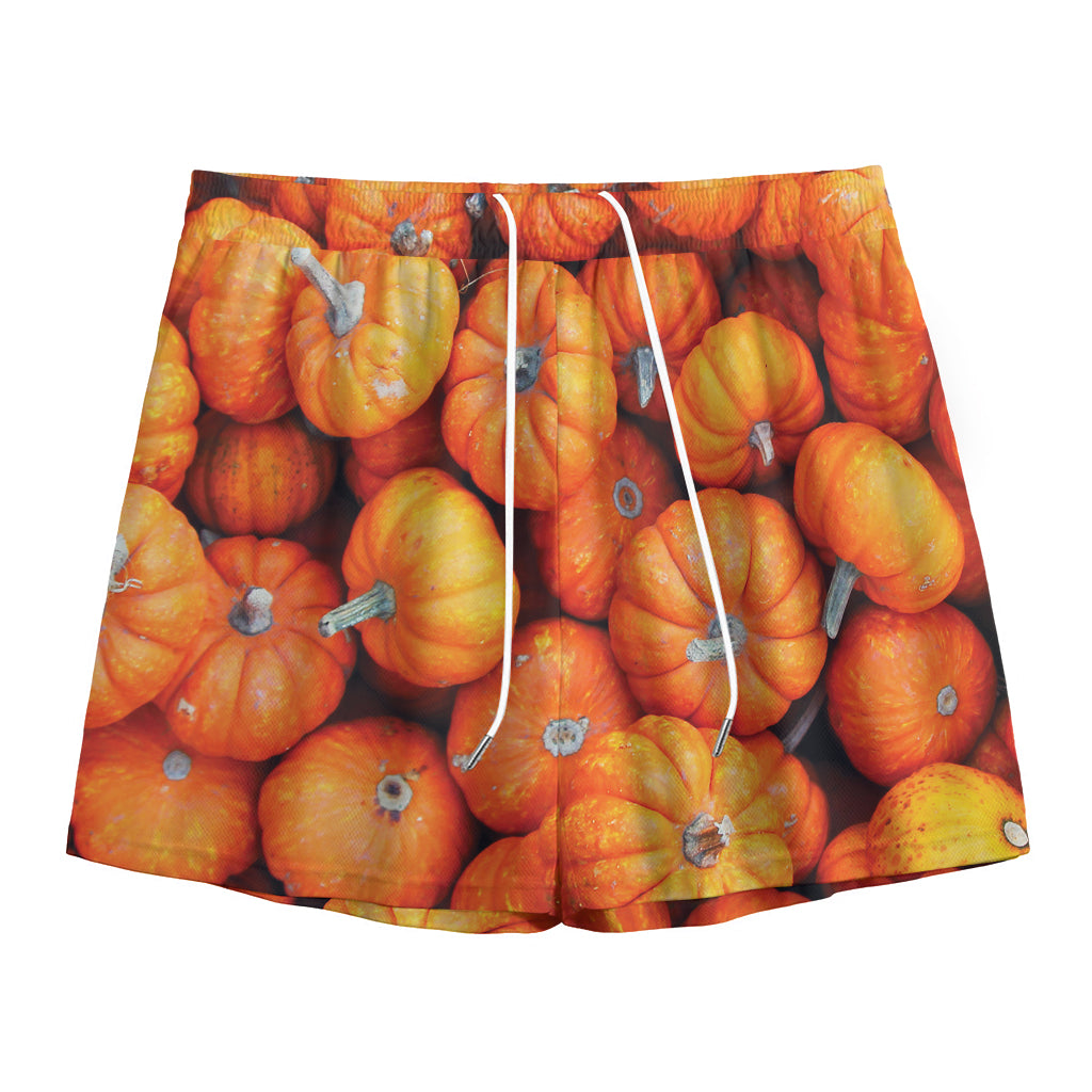 Pumpkin Print Mesh Shorts