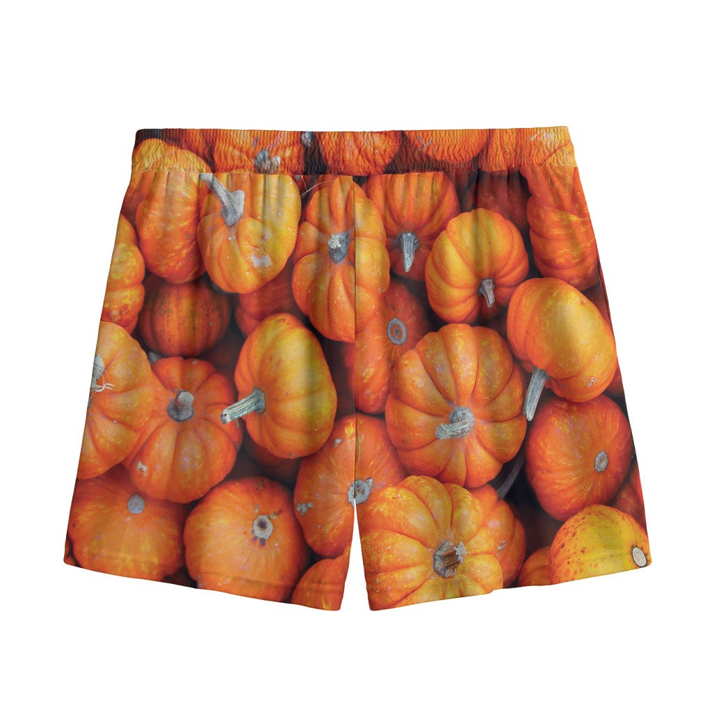Pumpkin Print Mesh Shorts