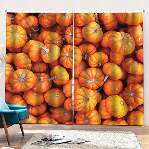 Pumpkin Print Pencil Pleat Curtains