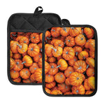 Pumpkin Print Pot Holders With Pocket