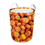 Pumpkin Print Round Laundry Basket