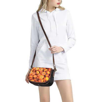 Pumpkin Print Saddle Bag