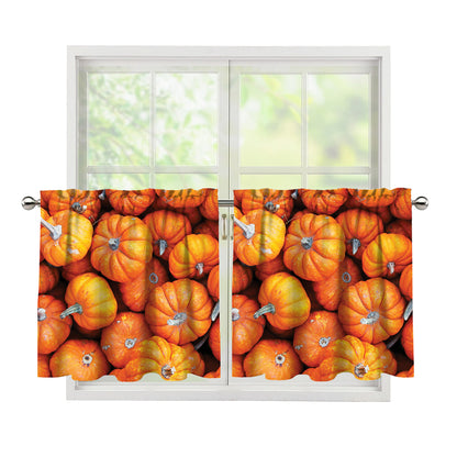 Pumpkin Print Tier Curtains