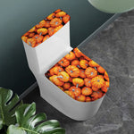 Pumpkin Print Toilet Lid And Tank Cover Set