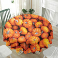 Pumpkin Print Waterproof Round Tablecloth