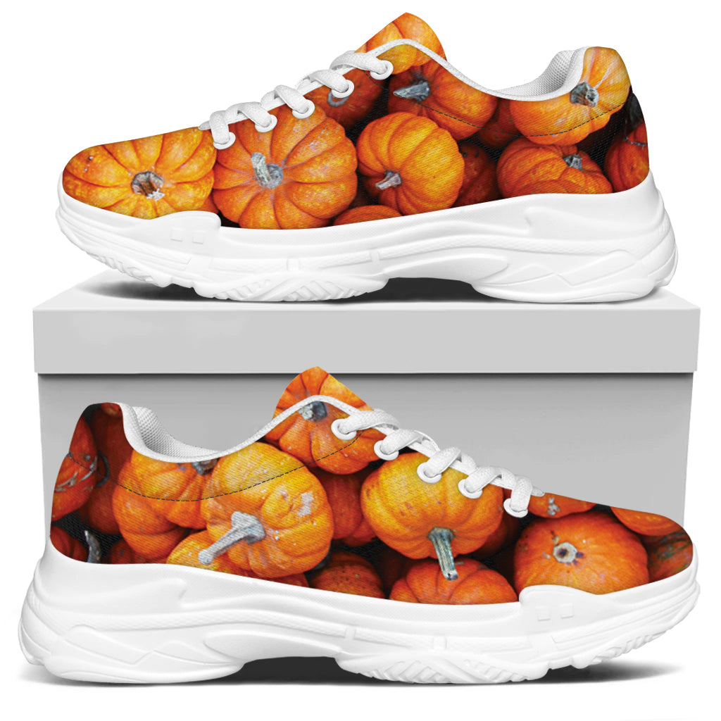 Pumpkin Print White Chunky Shoes