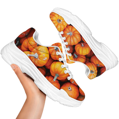 Pumpkin Print White Chunky Shoes