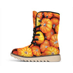 Pumpkin Print Winter Boots