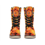 Pumpkin Print Winter Boots