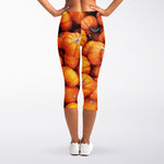 Pumpkin Print Women's Capri Leggings