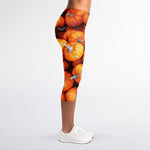 Pumpkin Print Women's Capri Leggings
