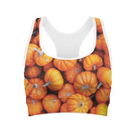 Pumpkin Print Women's Sports Bra
