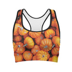 Pumpkin Print Women's Sports Bra