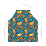 Pumpkin With Witch Hat Pattern Print Adjustable Apron