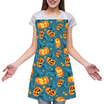 Pumpkin With Witch Hat Pattern Print Adjustable Apron