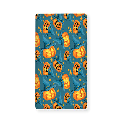 Pumpkin With Witch Hat Pattern Print Baby Crib Sheet