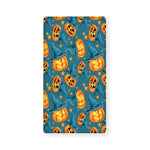 Pumpkin With Witch Hat Pattern Print Baby Crib Sheet