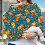 Pumpkin With Witch Hat Pattern Print Baby Seat Cover