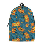 Pumpkin With Witch Hat Pattern Print Backpack