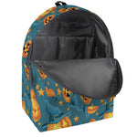 Pumpkin With Witch Hat Pattern Print Backpack