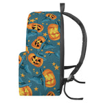 Pumpkin With Witch Hat Pattern Print Backpack
