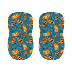 Pumpkin With Witch Hat Pattern Print Bar Stool Covers